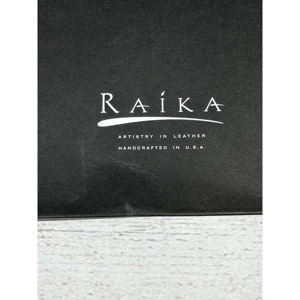 Raika Black Leather Photo Album SF 105 Handcrafted USA 25 Pages 11.75x12.5